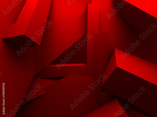 Red Chaotic Architecture Abstract Background