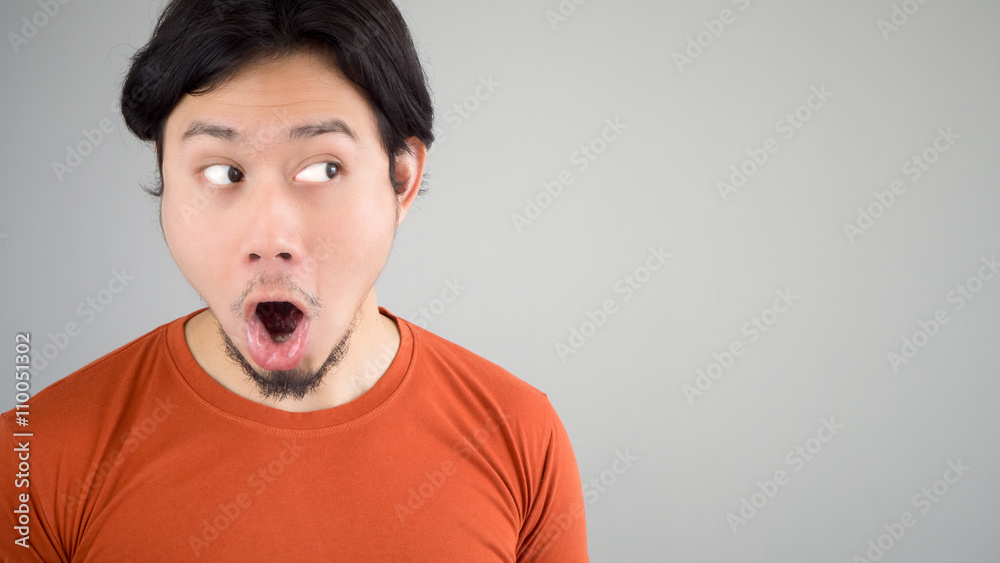 Unbelievable face of man. Unbelievable face of man.