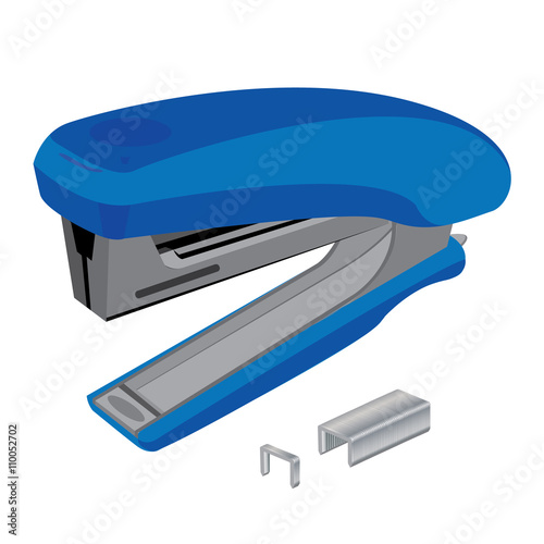 Stapler and staples. Stapler and staples isolated on white background. Object tool. Business Object tool.