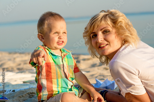 Mother with young son