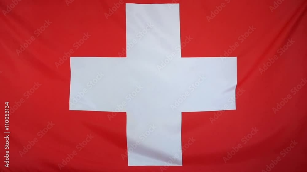 Slowmotion real textile Flag of Switzerland
