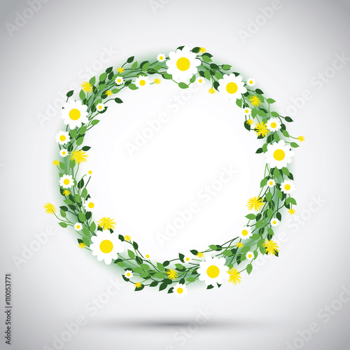 round floral daisy pattern