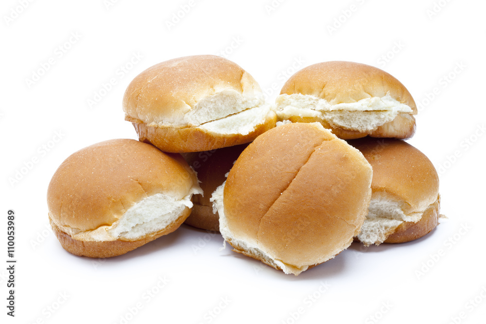 close-up view of burger buns.