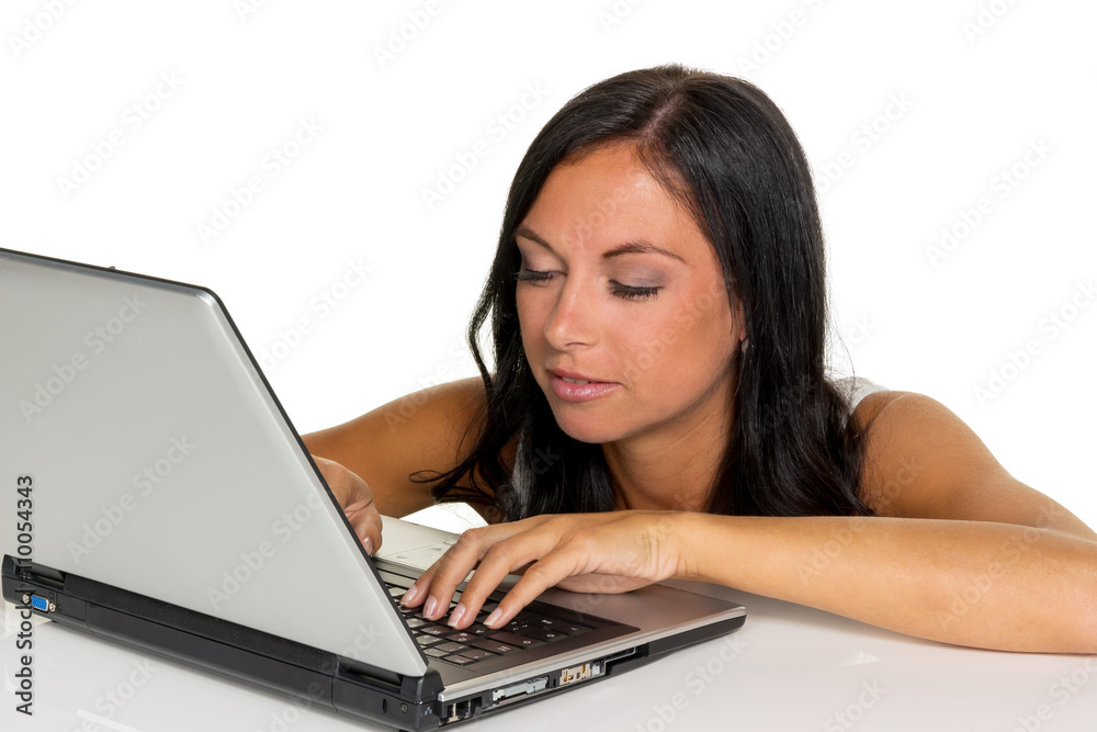 Frau mit Computer Frau mit Computer