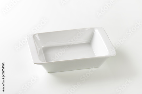 Deep rectangular porcelain dish