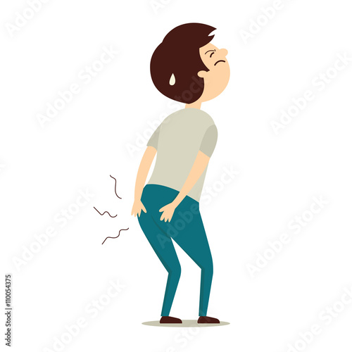 Man with hemorrhoids