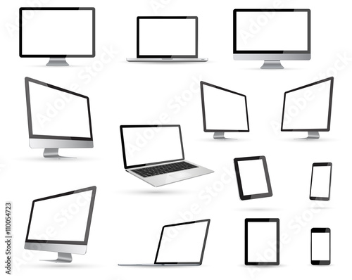 Modern digital tech device collection