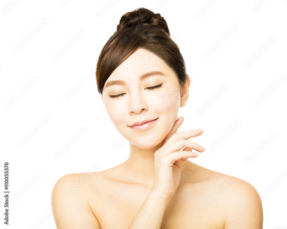 Beautiful face of young woman with clean fresh skin Beautiful face of young woman with clean fresh skin