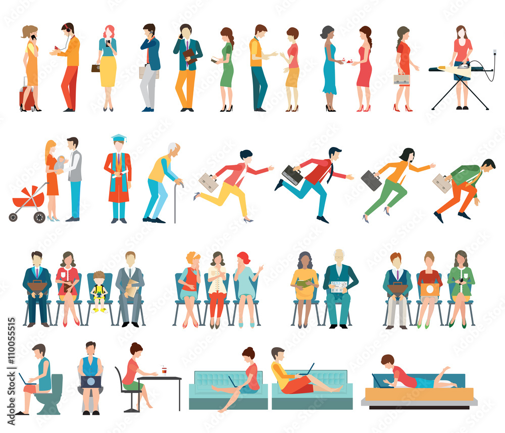 Crowd of people characters cartoon. Crowd of people characters cartoon.