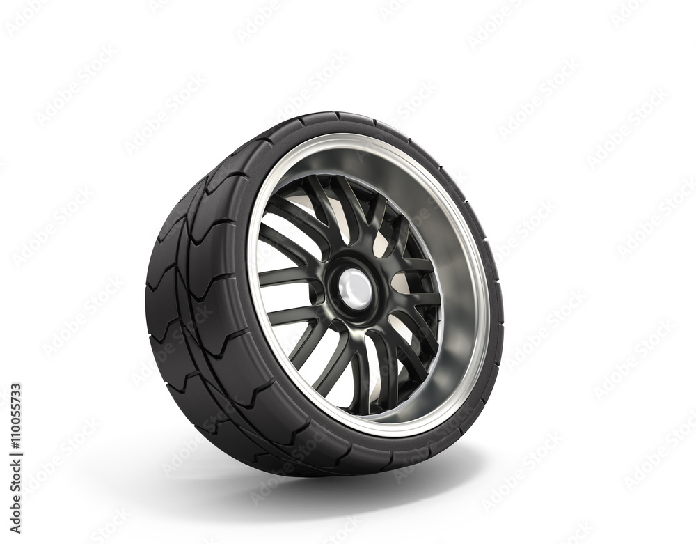 Obraz premium automotive wheel isolated on white 3d render