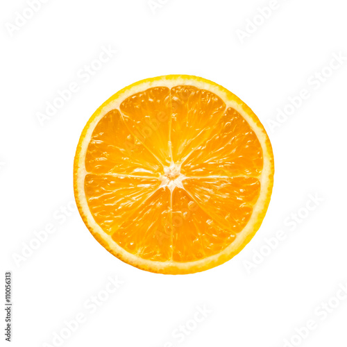 Orange slice on white background