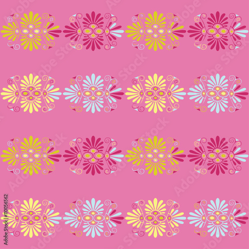 Seamless vector background with decorative flowers. Print. Cloth design, wallpaper. © lazininamarina