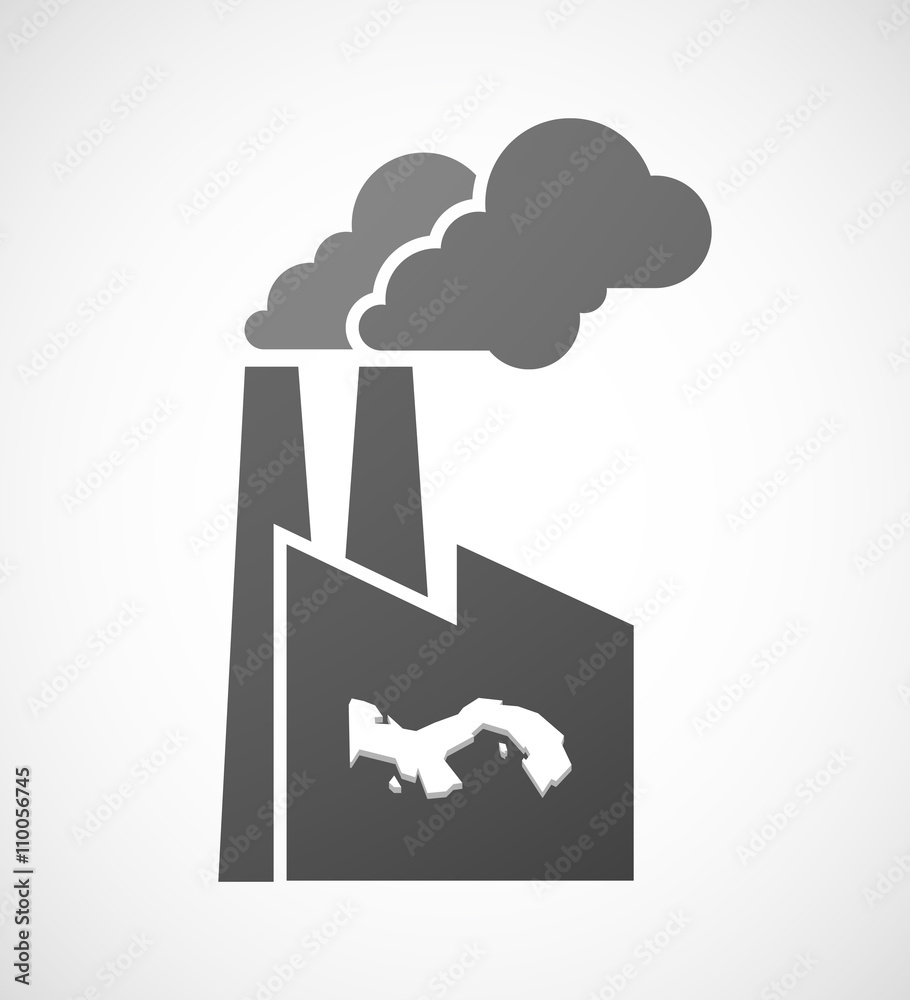 Isolated industrial factory icon with the Panama map Isolated industrial factory icon with the Panama map