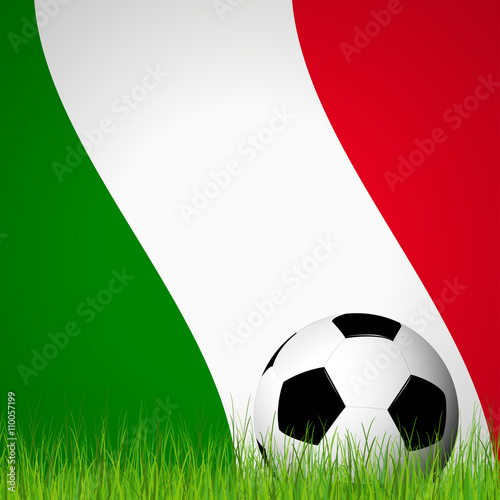 soccer ball in front of italian flag