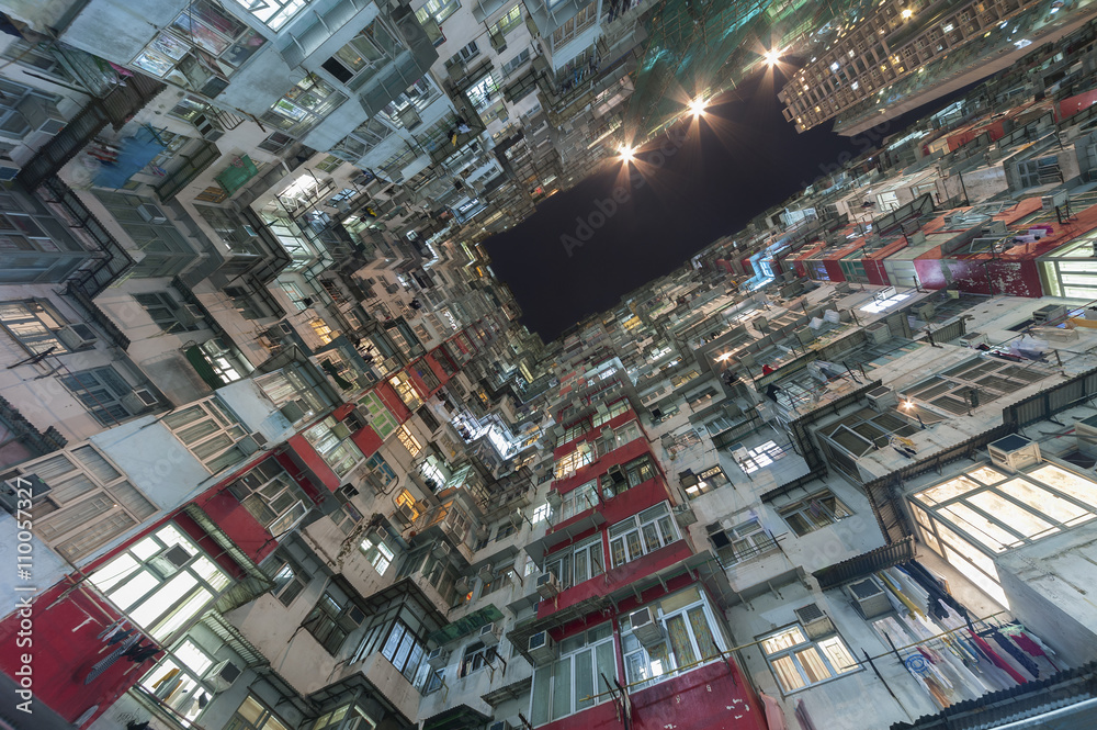 Fototapeta premium Old Residential building in Hong Kong City