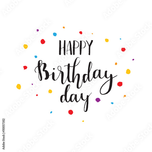 Happy Birthday Brush Script Style Hand lettering