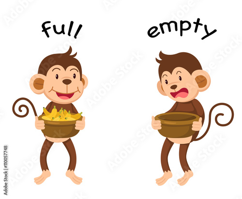 Opposite words full and empty