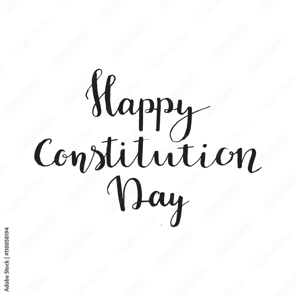 Happy Constitution Day Brush Script Style Hand lettering