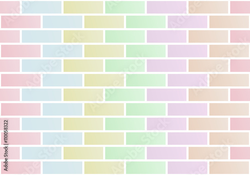 Pastel Colorful Texture Pattern Background Stretcher Bond Brick Style Wallpaper Illustration