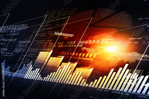 Financial chart and graphs background. stock market anylis. . photo