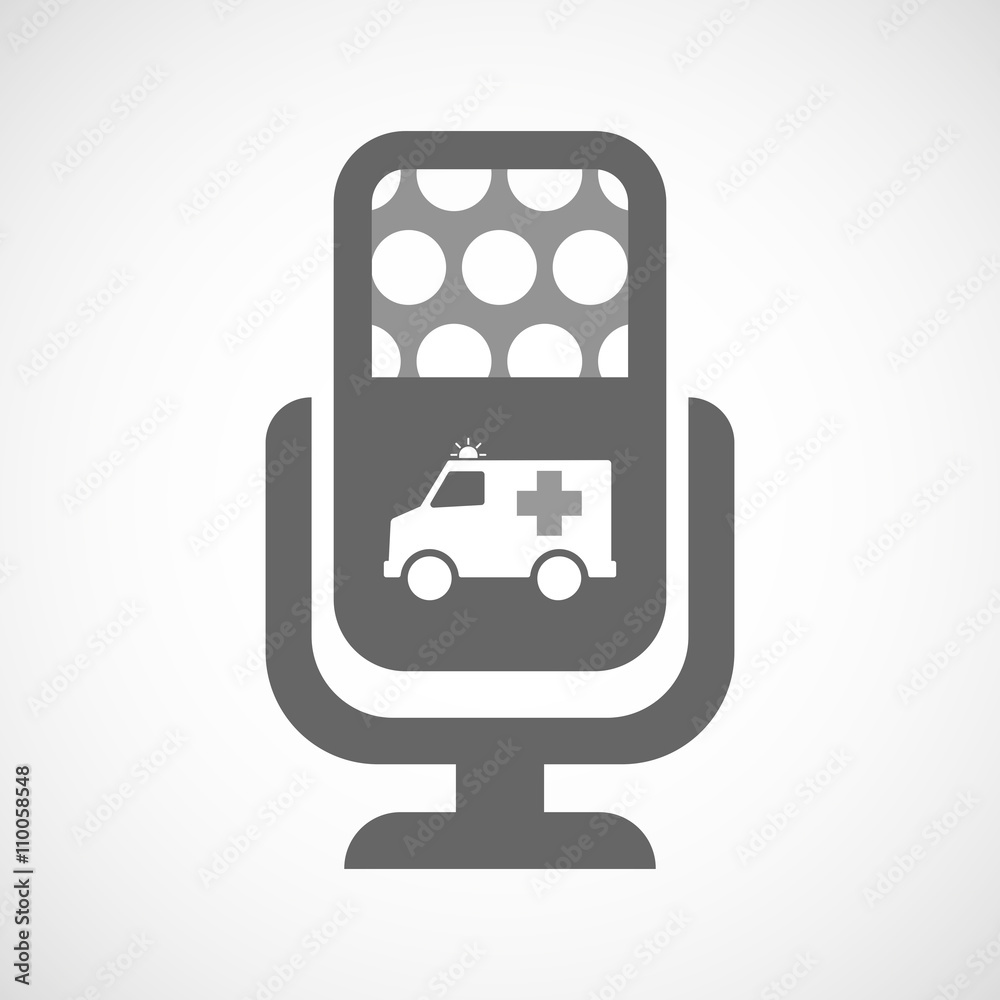 Isolated mic icon with  an ambulance icon