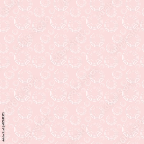 Abstract white circles and eddies simple seamless background for the site, documents, forms, packages, packaging, clothing, paper and other things. Pink illustration.