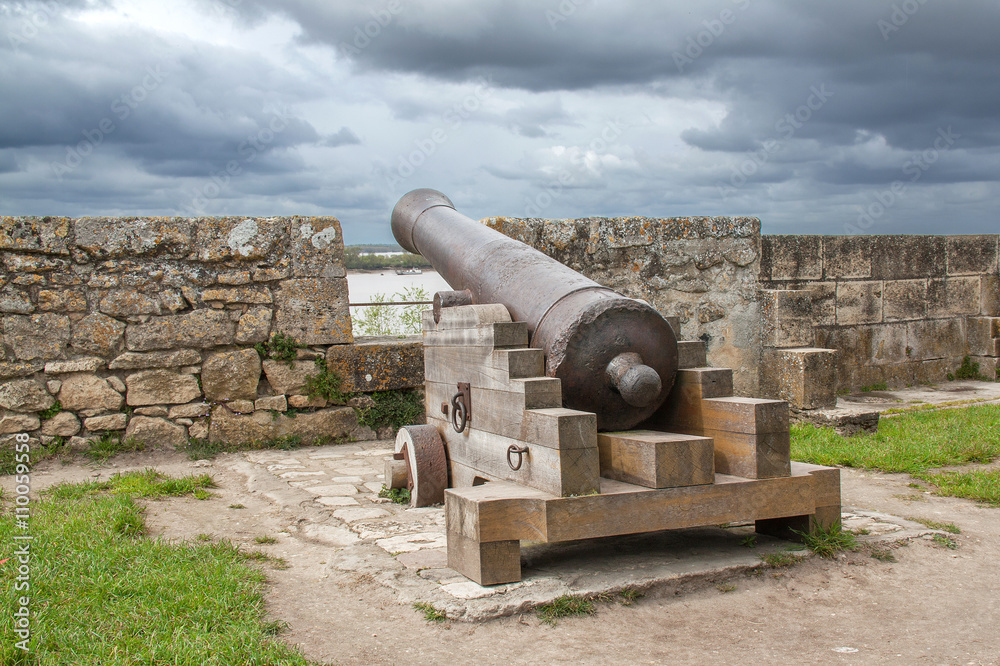 Blaye. Canon pour la défense de la citadelle, Gironde, France