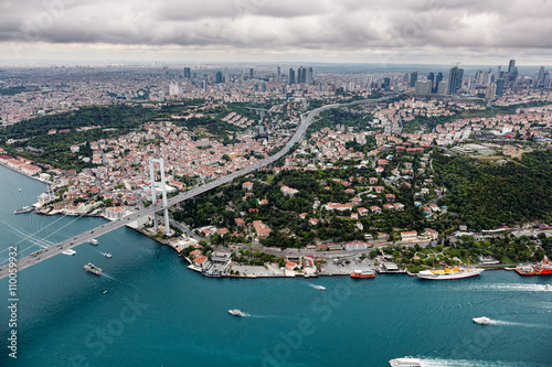 Aerial view of Istanbul. Bosphorus Bridge