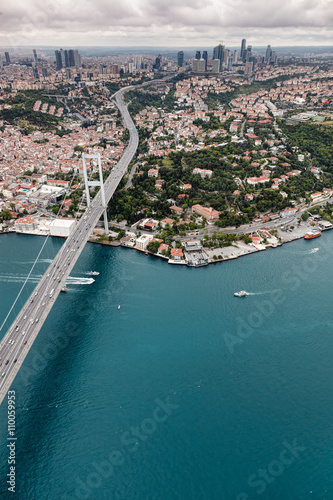 Aerial view of Istanbul. Bosphorus Bridge