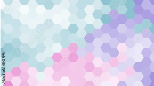 Wallpaper Mural Pastel blue and pink geometric hexagon pattern without contour. Ocean style. Polygonal shape. Torontodigital.ca