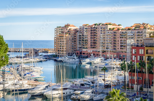 Mediterranean sea harbor near the royal prince palace in Monaco