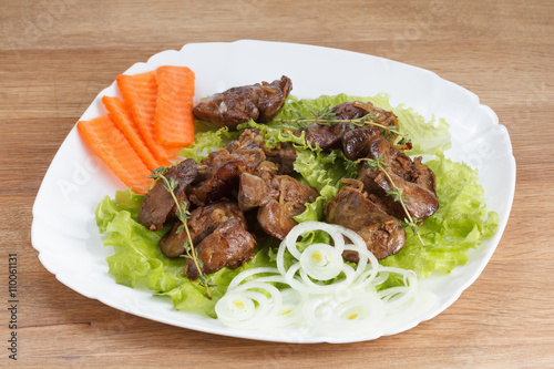 Chicken liver cooked with o...