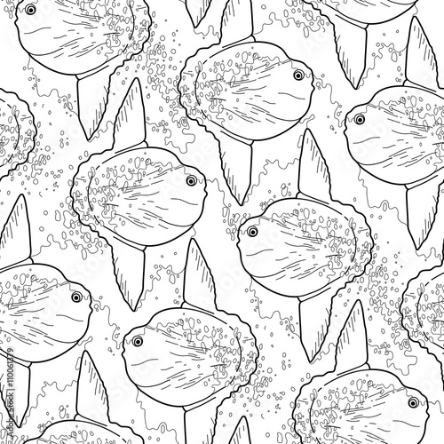 Graphic vector sunfish pattern
