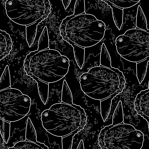 Graphic vector sunfish pattern
