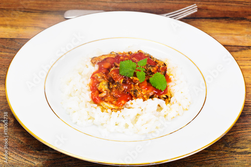 Rice with Canned Fish in Tomato Sauce
