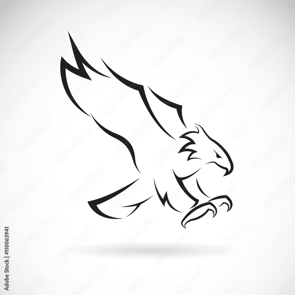 Fototapeta premium Vector image of an eagle design on white background