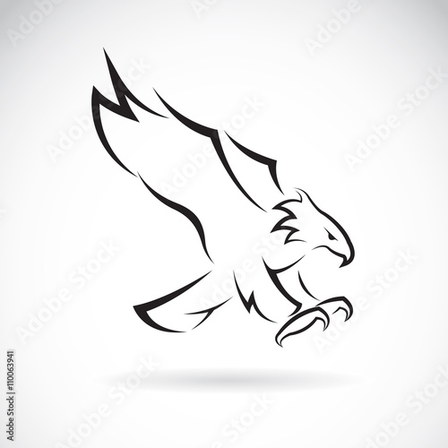 Vector image of an eagle design on white background