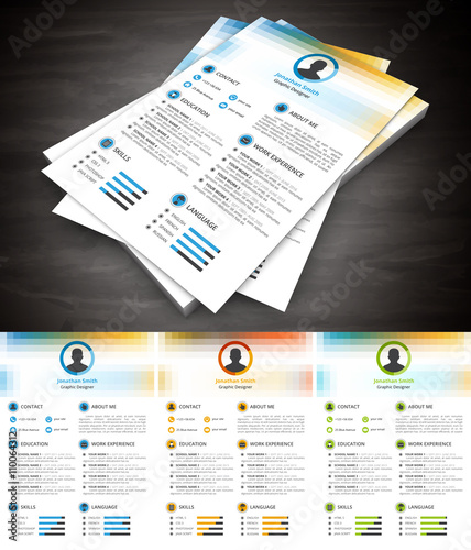 Resume. File contains text editable AI and PSD files , EPS10,JPEG and free font link.