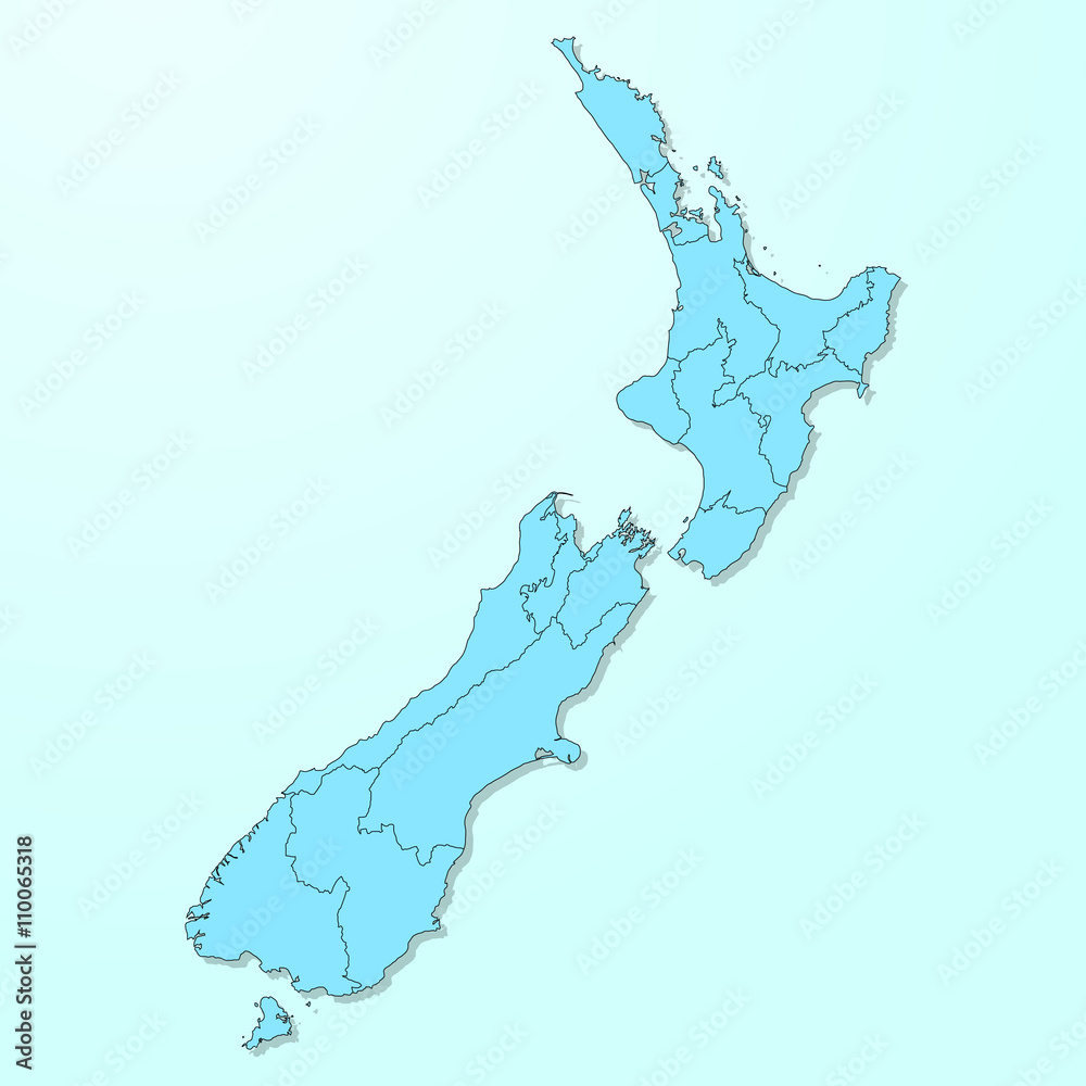 Naklejka premium New Zealand blue map on degraded background vector