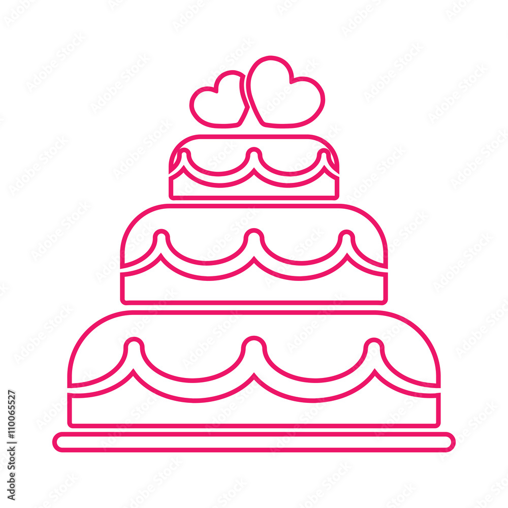 wedding cake love couple pink red icon wedding cake love couple pink red icon