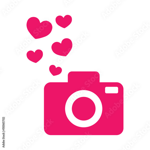 photo camera love wedding icon