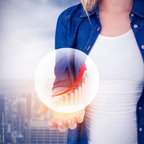 Composite image of woman presenting her hands  photo