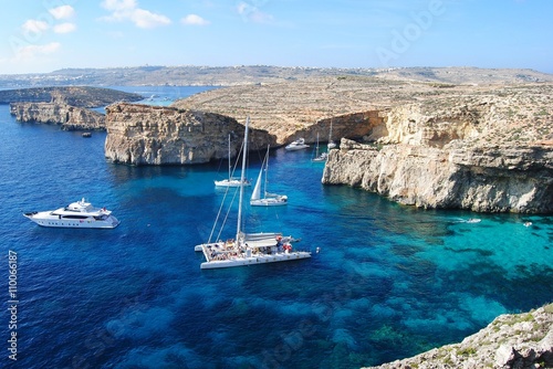 The Crystal Lagoon on Comino island in Malta. photo