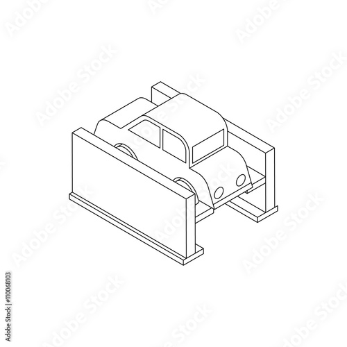 Car diagnostics icon, isometric 3d style