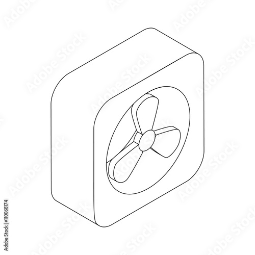 Exhaust fan icon, isometric 3d style