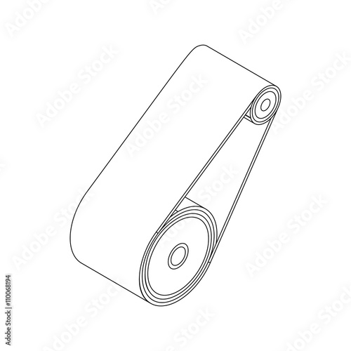 Timing belt icon, isometric 3d style