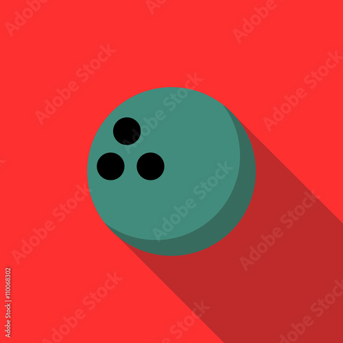 Bowling ball icon, flat style