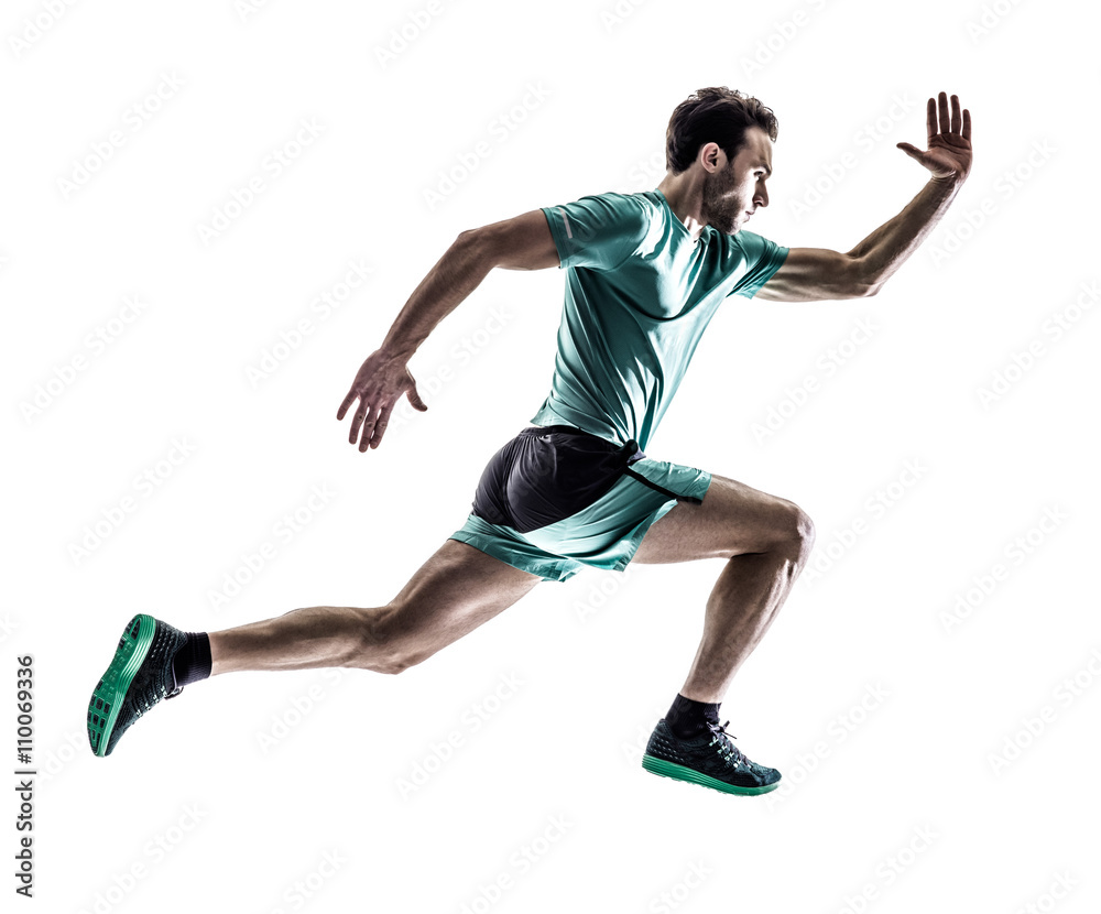 man runner jogger running isolated Stock Photo | Adobe Stock