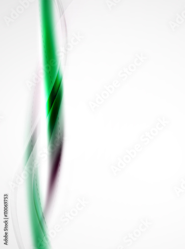 Futuristic green color in wave template