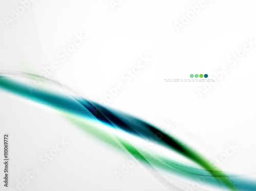 Blue glossy silk wave design template